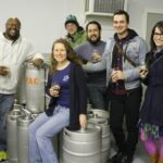 Members of the Rhode Island Brewing Society. Lamel Moore, Kate McPherson, Nate Ouellette, Chris Meringolo, Armando DeDona and Jessica DeBry.