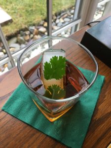 "The Irish Spring" cocktail served on the rocks.