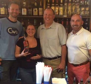 At Corey's Catsup & Mustard in Manchester: Owner Rich Tyrol; Bartender Billie-Jo McCreary; Scott Perrault, Brescome Barton; and David Brogan, Tanduay Key Account Manager.