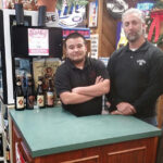 Steven Bilodeau with Pete Rodrigues, manager of Captain’s Keg also in Stratford. The two worked together to make ShakesBeer a community success.