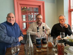 Slocum & Sons welcomed Silkie Irish Whiskey: Scott Randall, Portfolio Manager; Alex Meier-Tomkins, Senior Brand Manager; and Eoin Connors, Vice President of Sales, with The Legendary Silkie Irish Whiskey and The Legendary Dark Silkie Blended Irish Whiskey.