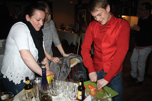 Competitors from the Wood-n-Tap. Bartender Matt Cusson in red.