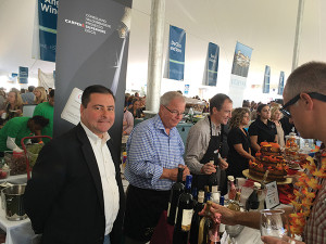 The Angelini Wines sales team during the festival, Glenn Augustine, Michael Dudeff and Paul Cullen.