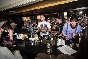 Working the bar at The Dorrance.