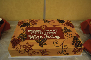 Universal Discount Package Store’s 20th Annual Wine Tasting cake.