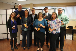 All of Slocum & Sons unless indicated: (Back Row) John Slocum, Executive Vice President and General Manager; Pierre Casenave, Winemaker, Veuve Clicquot; Daniel Maeso, Regional Marketing Manager, Veuve Clicquot; John Dechello, Wine Director; (Front Row) Christen LaRochelle, Hartford and Litchfield County Regional Manager; Marcia Passavant, Senior Brand Manager; Susan Wagner, Sales Administrator; Sherrie Aceto-Glynn, Sales Information Director.