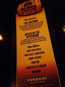 elp Elite Cocktail menu at Oak Haven.