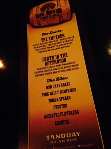 elp Elite Cocktail menu at Oak Haven.