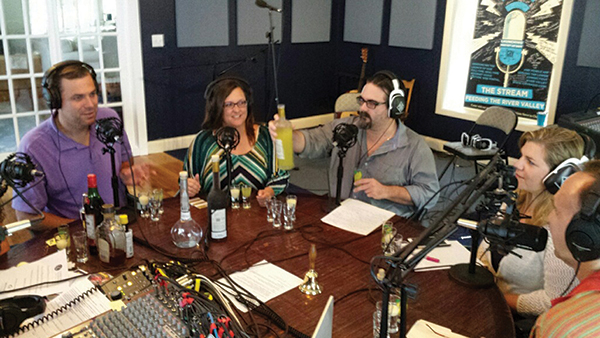 Radio Host Mark Griswold; Stacy Winchell, Palate Panel and Host; Radio Host Stephen Gencarella; Sarah Wadle, Marketing, Angelini Wines; Julius Angelini, Owner, Angelini Wines.