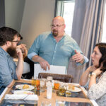 David Heath, Beverage Director, Locals 8 Restaurant Group, speaking with guests during the dinner.