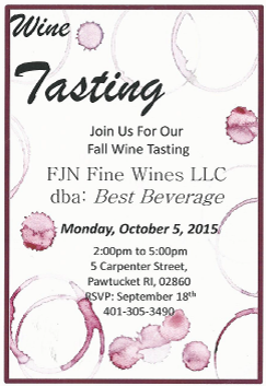 October 5, 2015: Trade Only/Best Beverage Fall Wine Tasting