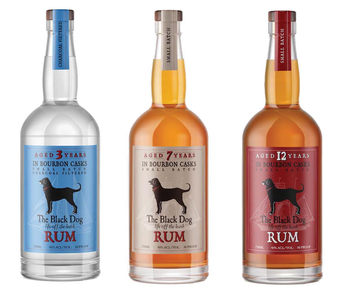 The Black Dog Rums Available via MS Walker of Rhode Island