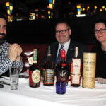 Dave Rudman, Director of Education and Account Development, Brescome Barton; Ed Dunn, Account Development Manager, Brescome Barton; Sarah Alokones, Northern Divisional Sales Manager, Brescome Barton, next to the featured whiskies.