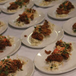 The first course featured crispy BBQ-glazed oysters.