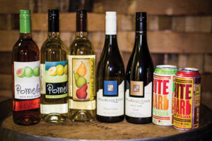 Pomelo Rosé, Pomelo Sauvignon Blanc, Willakenzie Estate Pinot Gris, WillaKenzie Estate “Gisèle” Pinot Noir and Bite Hard Cider in semi-sweet and dry styles. 