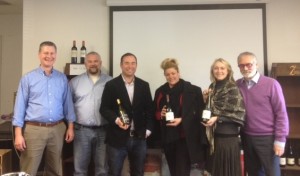 Mike Kerle, Account Representative, NEWS; Rob Hone, Account Representative, NEWS; Nathan Kandler, Lead Winemaker at Thomas Fogarty Winery; Andrea DelVecchio, Account Representative, NEWS; Yelena Shullman, Account Representative, NEWS; Robert Colopy, Sales Manager, NEWS.