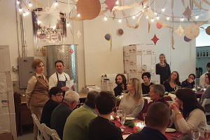 Lelaneia Dubay, Co-owner, Harford Flavor Company next to Executive Chef Billy Grant introducing the evening’s food and beverage offerings.