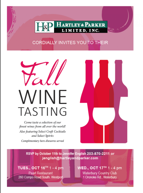 October 16-17, 2018: Hartley & Parker Fall Trade Tastings