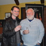 John Stack of Hartford Distributors, Inc., with Tim Adams, Co-Owner, J. Timothy’s Taverne.