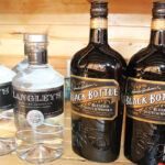 Langley’s Distilled London Gin and Black Bottle Blended Scotch Whiskey.