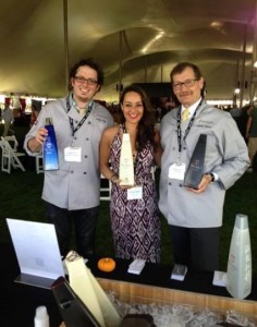 Shown are Jonathan and Jeffrey Pogash of The Cocktail Guru with TY KU Director of Marketing, Tara Fougner.