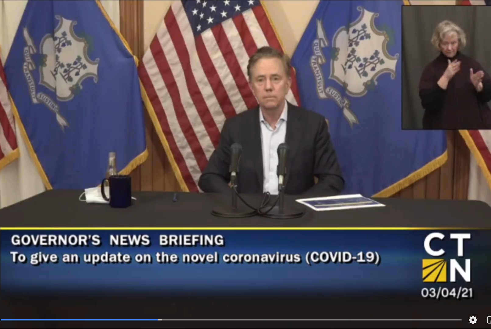 Gov. Ned Lamont during a March 4. 2021 briefing.