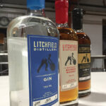 Line up of products from Litchfield Distillery featuring Batchers’ Gin, Batchers’ Bourbon Whiskey and Batchers’ Double Barreled Bourbon Whiskey.