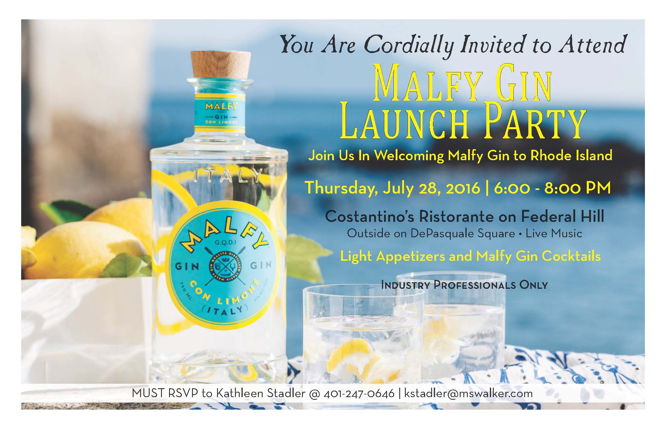 July 28, 2016: Trade Only/M.S. Walker and Malfy Gin Launch Party