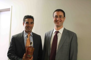 Shown with Jim Beam Signature Craft 12 Year is Marco Pelliccio, CT State Territory Manager at Beam Global Spirits & Wine and Mike DePasqua, Territory Manager, Beam Inc.