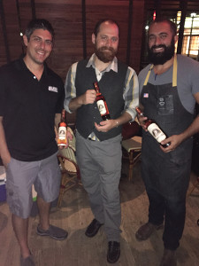 Top three bartenders from the August 22 competition at Max Fish: Justin Morales, Bear’s Smoke House BBQ, second place; Anthony DeVito, Max Amore, first place; Aaron Stepka, Millwright’s, third place.