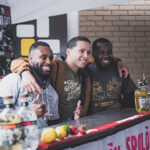 First Place Winner Javelle Taft; Jasson Arias, who placed third and Dorian Dorsey, second place, during the Espolon Cocktail Competition.