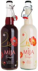 Mija Red and Mija White Sangria showcase new floral packaging.