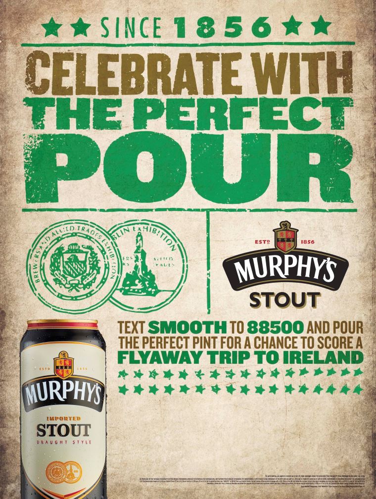 Murphy’s Stout Launches Perfect Pour St. Patrick’s Day Marketing Program