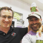 Derek Luke, Owner and Brewmaster, Newport Storm Brewery with Beer Enthusiast Matt Langlois at Crestwood Liquors in Coventry on June 23.