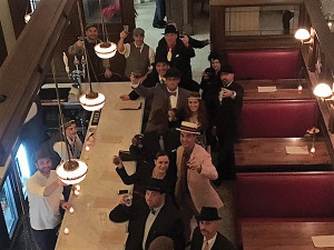 Opici Family Distributing managers and sales representatives at Roia Restaurant and Café in New Haven for Repeal Day celebrations. 