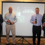 Jobie Smith, Division Manager Northeast, Sazerac; Joe Morenzi, General Manager, Rhode Island Distributing Co.; Chris Woods, Vice President of Sales, Rhode Island Distributing Co.; Al Rand, State Manager RI/MA, Sazerac.