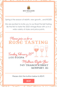 MS Walker of RI Annual Pre-Sell Rosé Tasting(Trade Only) @ Midtown Oyster Bar | Newport | Rhode Island | United States