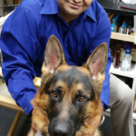 Pankaj Patel with Diesel, the Patel’s German Shepherd.