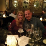 Jesse Sgro, Co-owner, Sage Cellars with wine enthusiast Carolyn Corrente at the Women of Howell Mountain dinner.