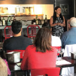 Samuels during the sake seminar.