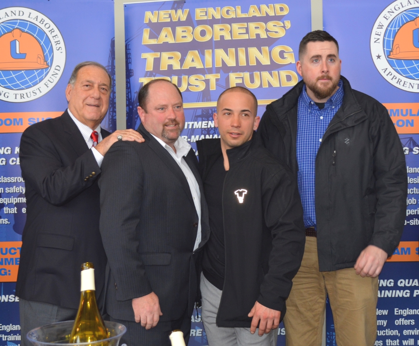 Charles LeConche, Business Manager, New England Laborers-Connecticut District Council; Stephen Snipes, New England Laborers; Justin Hong, Placement, Helmets to Hardhats; Travis O’Hanlon, Placement, Helmets to Hardhats.