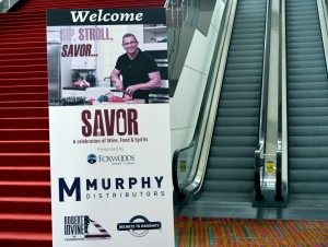 Welcome sign to Savor's event preview.