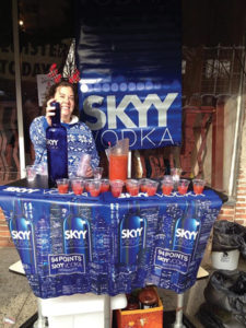 The SKYY Vodka booth during the 2016 Christopher Martin’s Christmas Run for the Children on December 11.