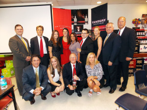 Back: Ryan Fisher, Trade Development Manager, Brescome Barton; Whitney Repp, VP Marketing, Brand Action Team (BAT); Kiersten Pederson, Media Manager, BAT; Kayla Joyce, Social Media Marketing Manager, BAT; Michelle Marshall, Office Manager, BAT: Anthony King, Account Supervisor, BAT; Rachel Harrington, Account Supervisor, BAT; Dave Stringfellow, Owner of Beacon Beverage Imports; Jeff Grindrod, Managing Partner, BAT. Front: Stephen Lentz, General Sales Manager, Brescome Barton; Mari Carrion, On Premise Key Account Manager, Tanduay Rum; Steven P. Raye, Managing Partner, BAT; Jean Erickson, Off Premise Key Account Manager, Tanduay Rum.