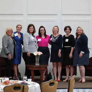 Dale Venturini, President and CEO, RIHA; Kristine Cox, General Manager, The Newport Harbor Hotel; Kimberly Greene, General Manager, Renaissance Providence Hotel; Alison Bologna, Anchor, NBC 10 News Sunrise; Michelle Russo, Founder and CEO, Hotel Asset Value Enhancement; Vanessa Singers, Senior Vice President Government Affairs, American Hotel and Lodging Association; Heather Singleton, COO, RIHA. 