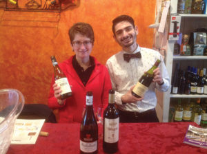 Cathy Schaller, Sales Representative, Slocum & Sons and Miggy Torres, Toast Wines By Taste, during the in-store tasting.