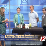 Flanked by “The Cocktail Guru” Johnathan Pogash and Chris Almeida, USBG RI Chapter President, National USBG President David Nepove discusses the conference on WPRI-TV’s “The Rhode Show” on August 24, 2015.