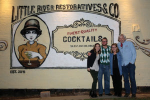 Christen LaRochelle, Manager, Slocum & Sons; Joel Russel, Sales Representative, Slocum & Sons; and Jack Baker, Co-owner, Litchfield Distillery next to his wife, Pam Baker.